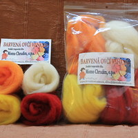 Ovčí vlna barvená  Slunce malá  (4 barevy) - 20g